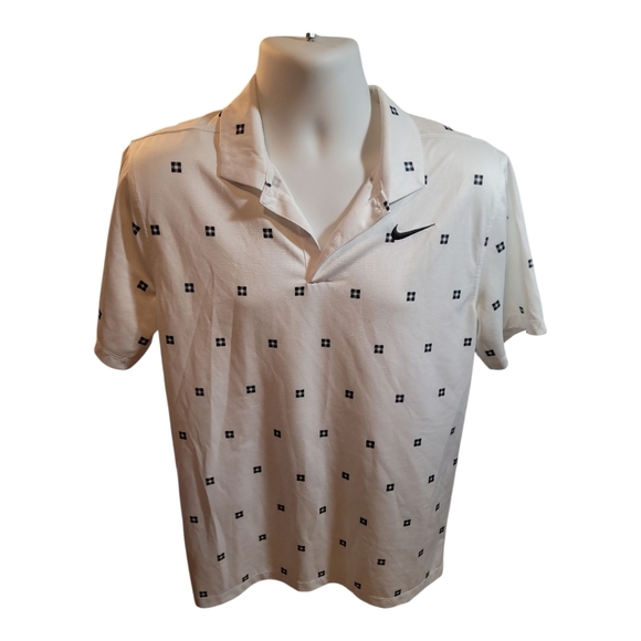Nike Men's Dri-FIT Player Heritage Print Polo shirt golf business casual Med euc - Picture 2 of 5